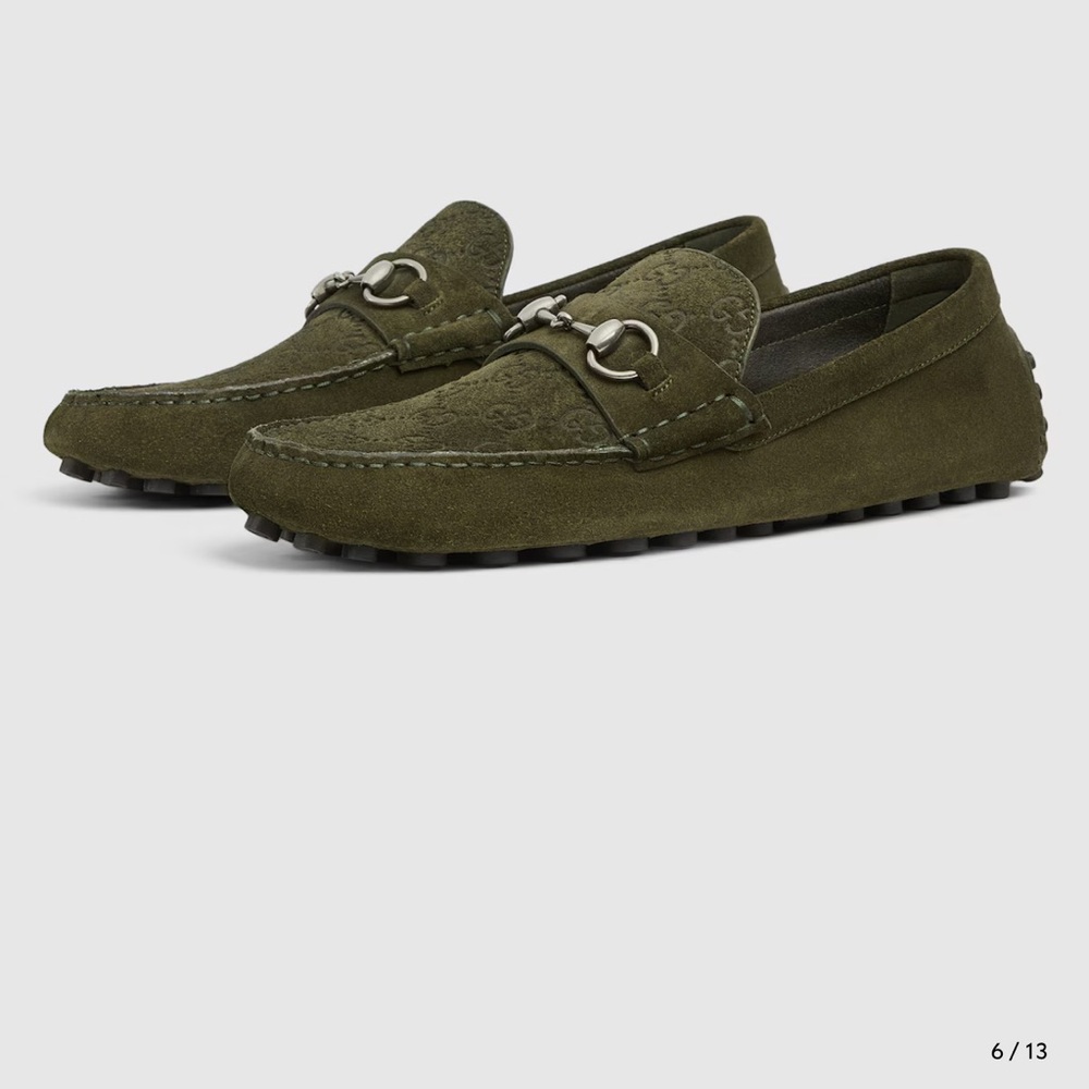 Gucci Horsebit Suede Loafer, Green 9.5 - Picture 7 of 12